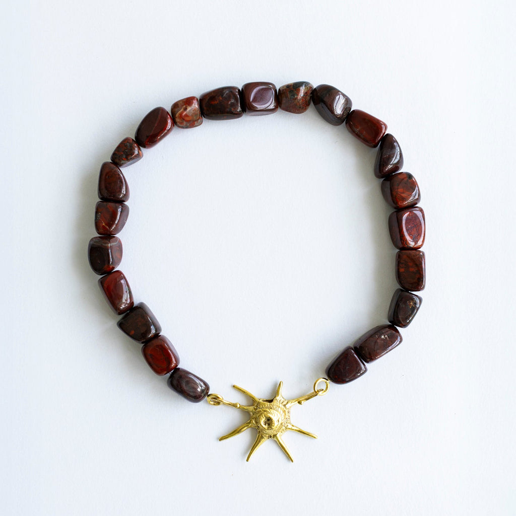 Colar Jaspe Vermelha e Estrela-do-Mar